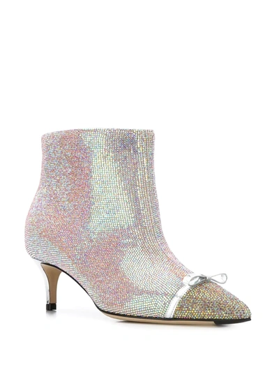 Shop Marco De Vincenzo Iridescent Studded 55mm Leather Boots In Pink