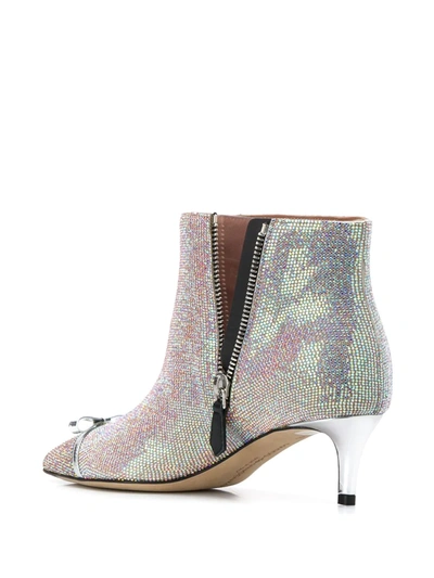 Shop Marco De Vincenzo Iridescent Studded 55mm Leather Boots In Pink