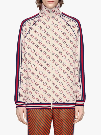 Shop Gucci Gg Track Jacket In 9744 White