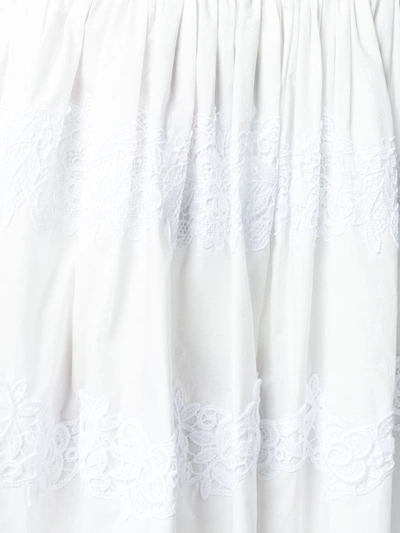 Shop Dolce & Gabbana Lace Panel Skirt In White