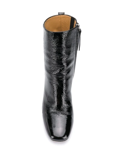 Shop Ami Alexandre Mattiussi Block-heel Ankle Boots In Black