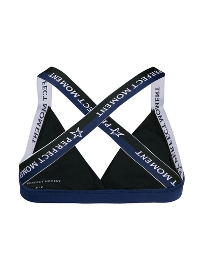 Shop Perfect Moment Allos Sports Bra In Navy/ Black