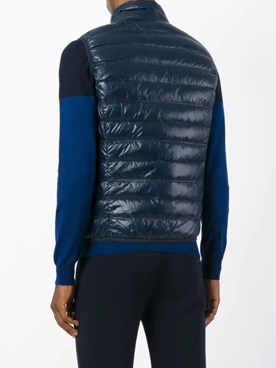 Ea7 Sleeveless Zip Up Jacket In Blue