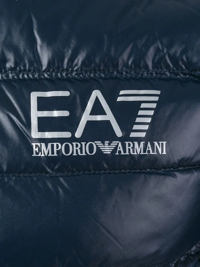 Ea7 Sleeveless Zip Up Jacket In Blue