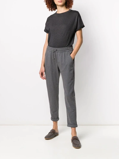 Shop Brunello Cucinelli Tapered-leg Drawstring Track Pants In Grey