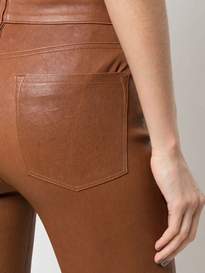 Shop Frame Le Crop Leather Trousers In Brown