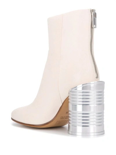 Shop Mm6 Maison Margiela Tin Can Heel Ankle Boot In Neutrals