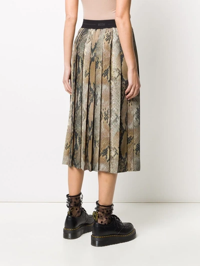 SNAKESKIN EFFECT PLEATED SKIRT