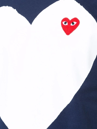 Shop Comme Des Garçons Play Heart Print T-shirt In Blue