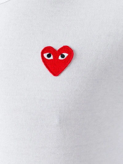 Shop Comme Des Garçons Play Embroidered Heart T-shirt In White