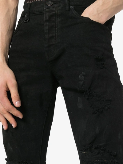 Shop Purple Brand Oil Spill Slim Fit Jeans In Black