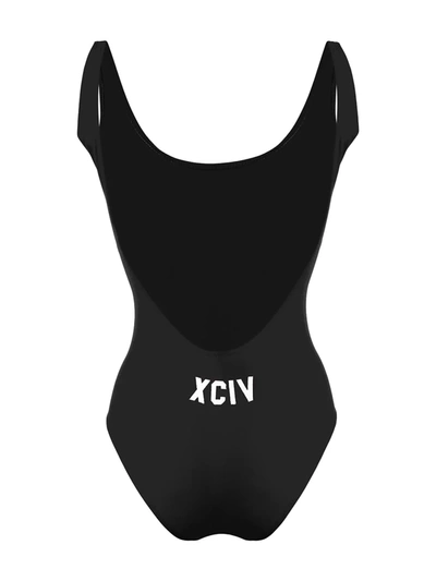 Shop Gcds Logo Low-back Swimsuit In Black