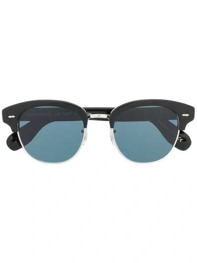 Shop Oliver Peoples Square Tinted Sunglasses In Black