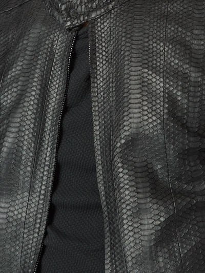Shop Giorgio Brato Snakeskin Effect Leather Jacket In Black