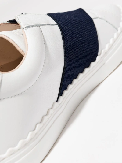 Shop Chloé Logo-tape Low-top Sneakers In White