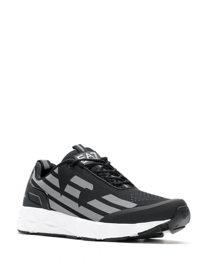 Ea7 Side Logo-print Low-top Sneakers In Black