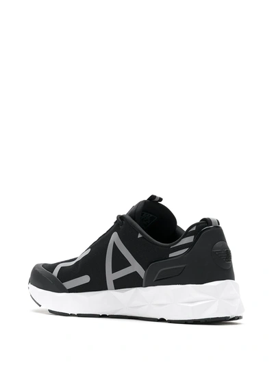 Shop Ea7 Side Logo-print Low-top Sneakers In Black