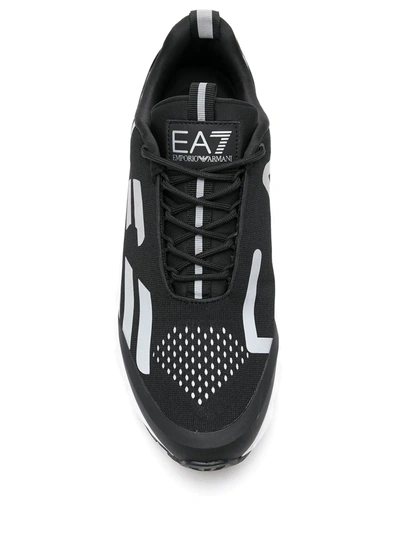Shop Ea7 Side Logo-print Low-top Sneakers In Black