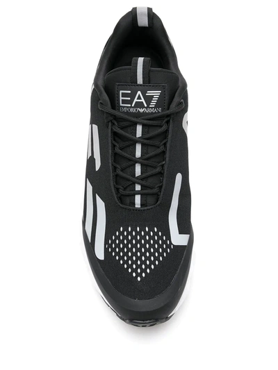 Ea7 Side Logo-print Low-top Sneakers In Black