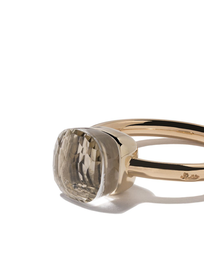 Shop Pomellato 18kt Rose & White Gold Small Nudo White Topaz Ring