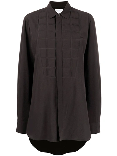 Shop Bottega Veneta Padded-detail Long-line Shirt In Black