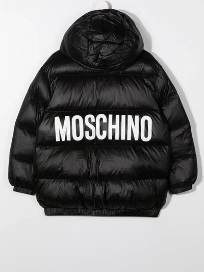 Shop Moschino Logo-print Puffer Jacket In Black