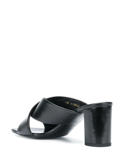 Shop Saint Laurent Loulou Mules In Black