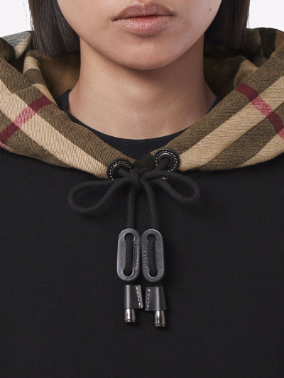 Burberry Black Aurore Vintage Check Hoodie In Black
