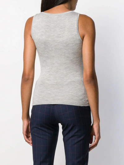 Shop N•peal Fine Knit Tank Top In Grey