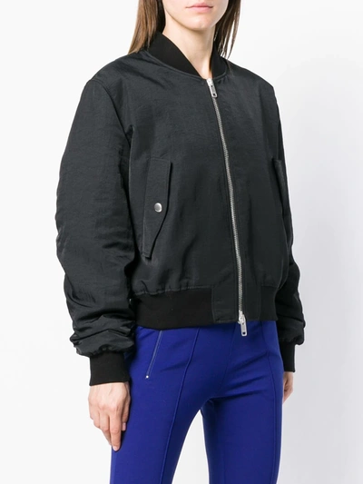 Shop Givenchy Eyelet Logo Bomber Jacket In Black