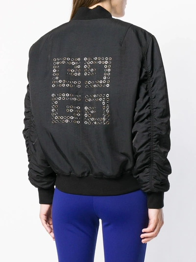 Shop Givenchy Eyelet Logo Bomber Jacket In Black