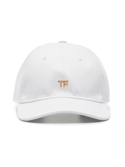 Shop Tom Ford Logo-plaque Baseball Cap In Weiss