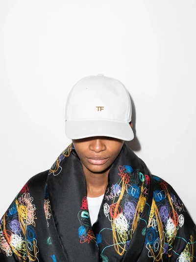 Shop Tom Ford Logo-plaque Baseball Cap In Weiss