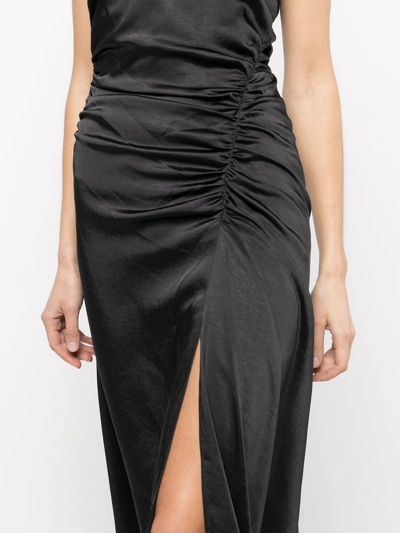 Shop A.l.c Inez Ruched Midi Dress In Black