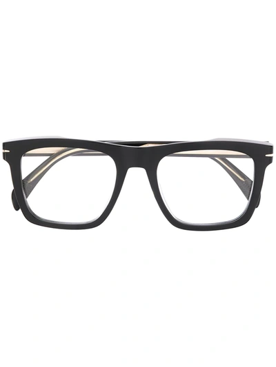 Shop David Beckham Eyewear Rectangle Frame Glasses In Black