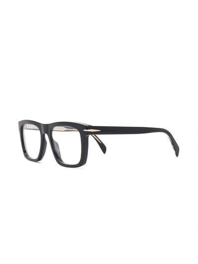 Shop David Beckham Eyewear Rectangle Frame Glasses In Black