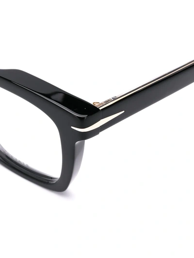 Shop David Beckham Eyewear Rectangle Frame Glasses In Black