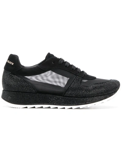 Shop Philipp Plein Mesh Panel Lace-up Sneakers In Black