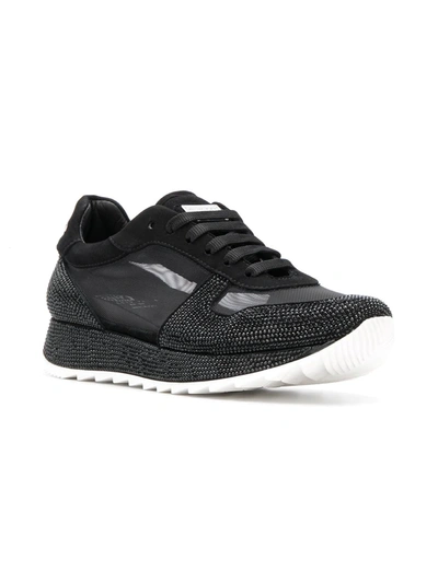 Shop Philipp Plein Mesh Panel Lace-up Sneakers In Black