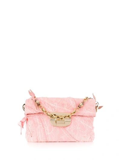 Pre-owned Nina Ricci '2000s Lace Overlay Bag In Pink