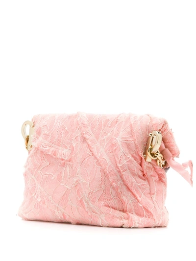 Pre-owned Nina Ricci '2000s Lace Overlay Bag In Pink