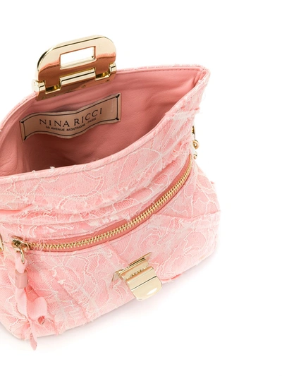 Pre-owned Nina Ricci '2000s Lace Overlay Bag In Pink