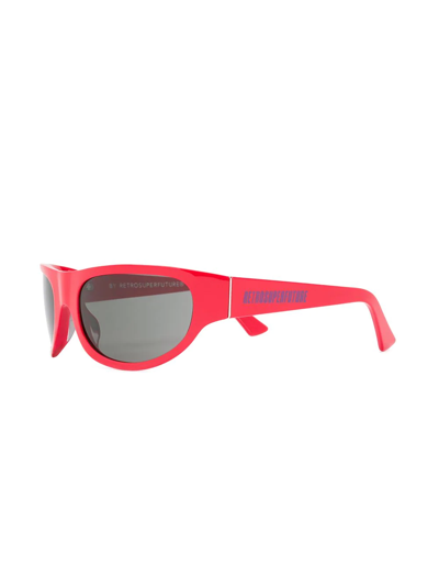 Shop Retrosuperfuture Oversized Sunglasses In Red
