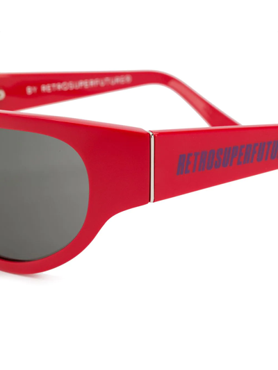 Shop Retrosuperfuture Oversized Sunglasses In Red