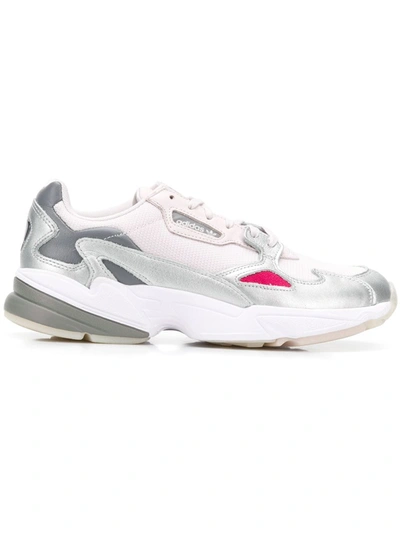 Adidas Originals Women's Falcon Metallic Lace-up Low Top Sneakers In White