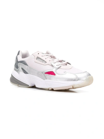 Adidas Originals Women's Falcon Metallic Lace-up Low Top Sneakers In White