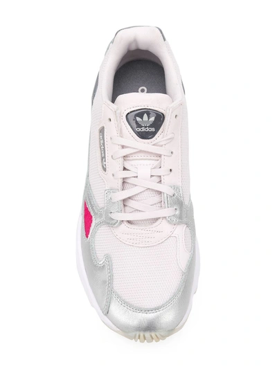 Adidas Originals Women's Falcon Metallic Lace-up Low Top Sneakers In White