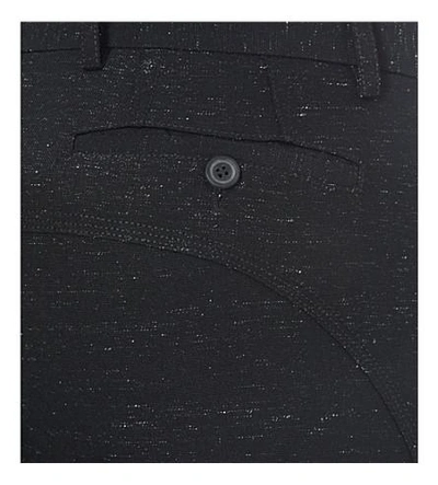 Shop Lanvin Flecked Wool-blend Trousers In Black White