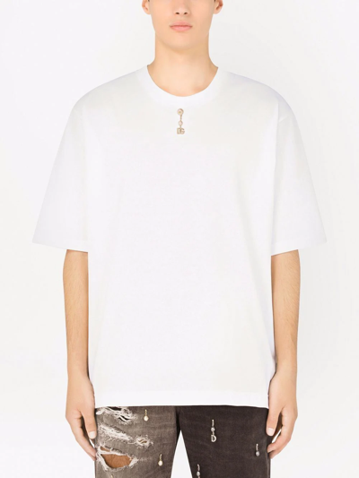 Shop Dolce & Gabbana Logo-plaque Short-sleeve T-shirt In White