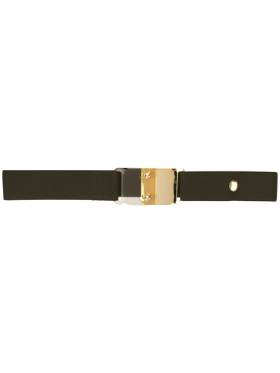 Shop Sofie D'hoore Stretch Canvas Belt In Green